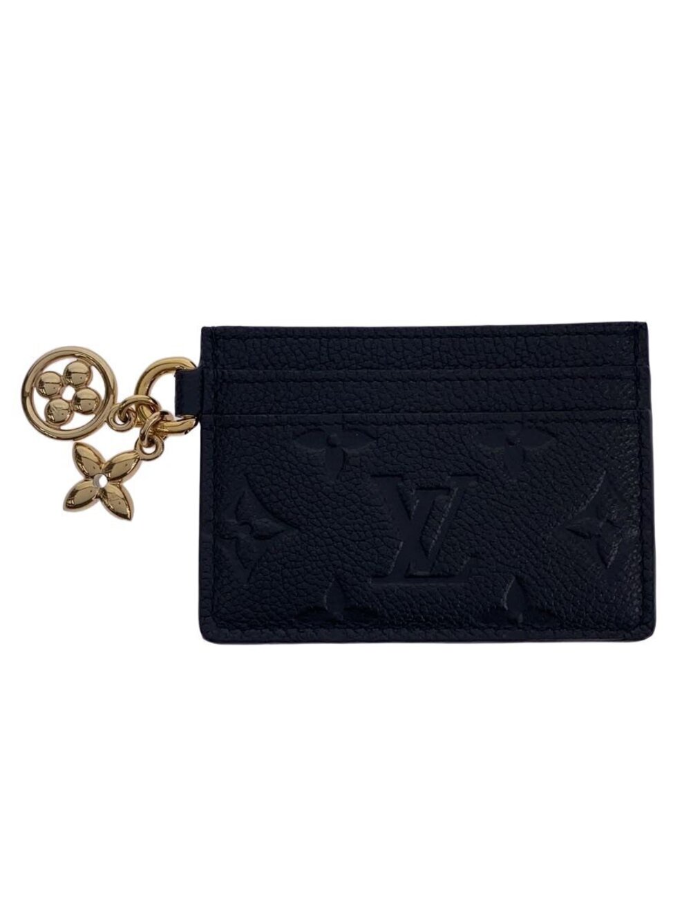 LOUIS VUITTON Porte Wallet Cartes LV Charm Monogram Empreinte Black